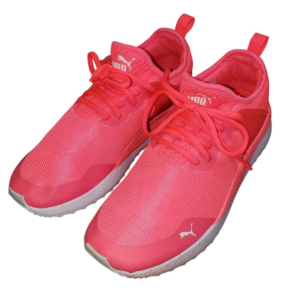 Puma Net Cage Women's Running Shoes Bright Pink Mesh Sneakers Size 8